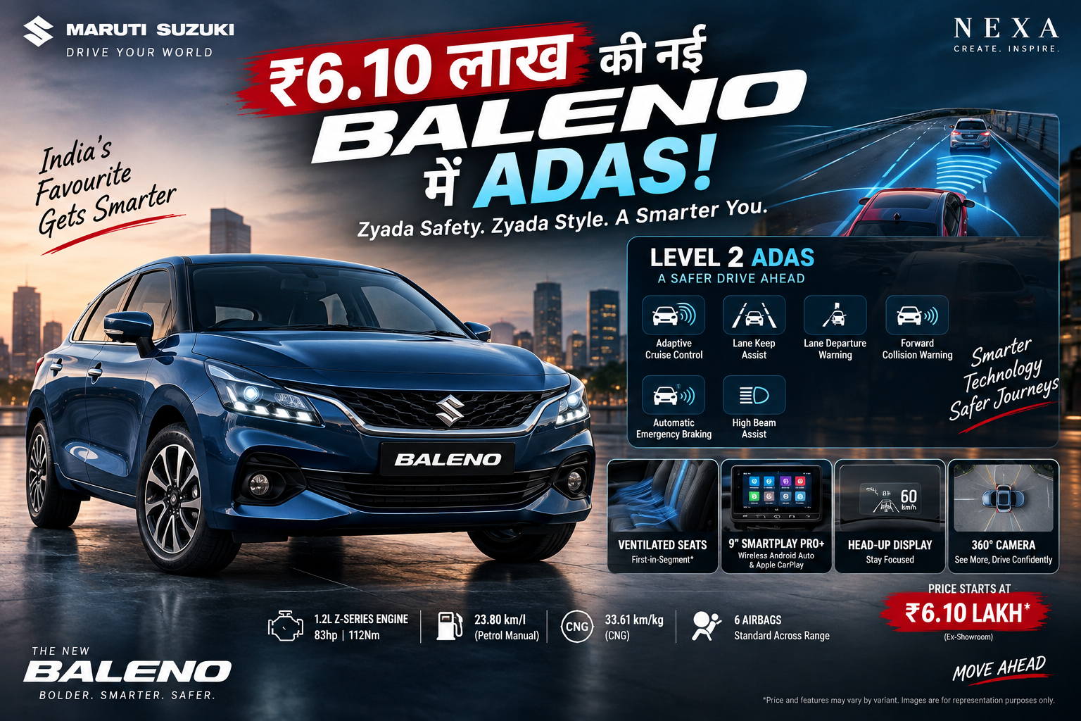 नई Maruti Baleno 2026: ₹6.10 लाख में ADAS और नए Features