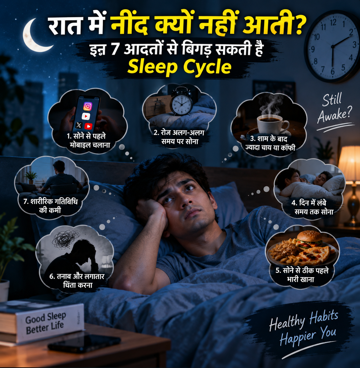 रात में नींद क्यों नहीं आती? 7 आदतें बिगाड़ सकती हैं Sleep Cycle