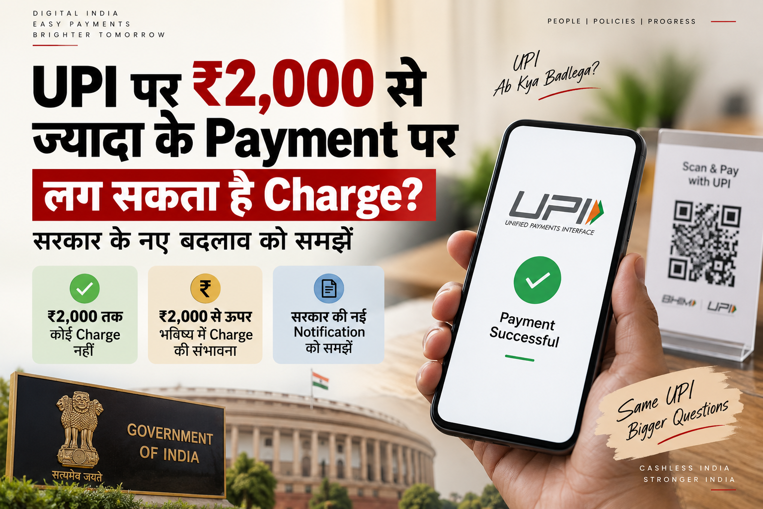 UPI ₹2,000 से ज्यादा Payment पर Charge? जानें नया Rule
