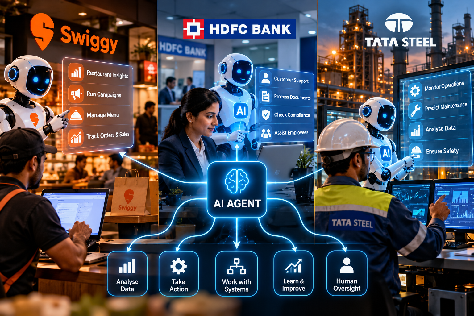 Agentic AI India: Swiggy, HDFC Bank और Tata Steel में AI Agents