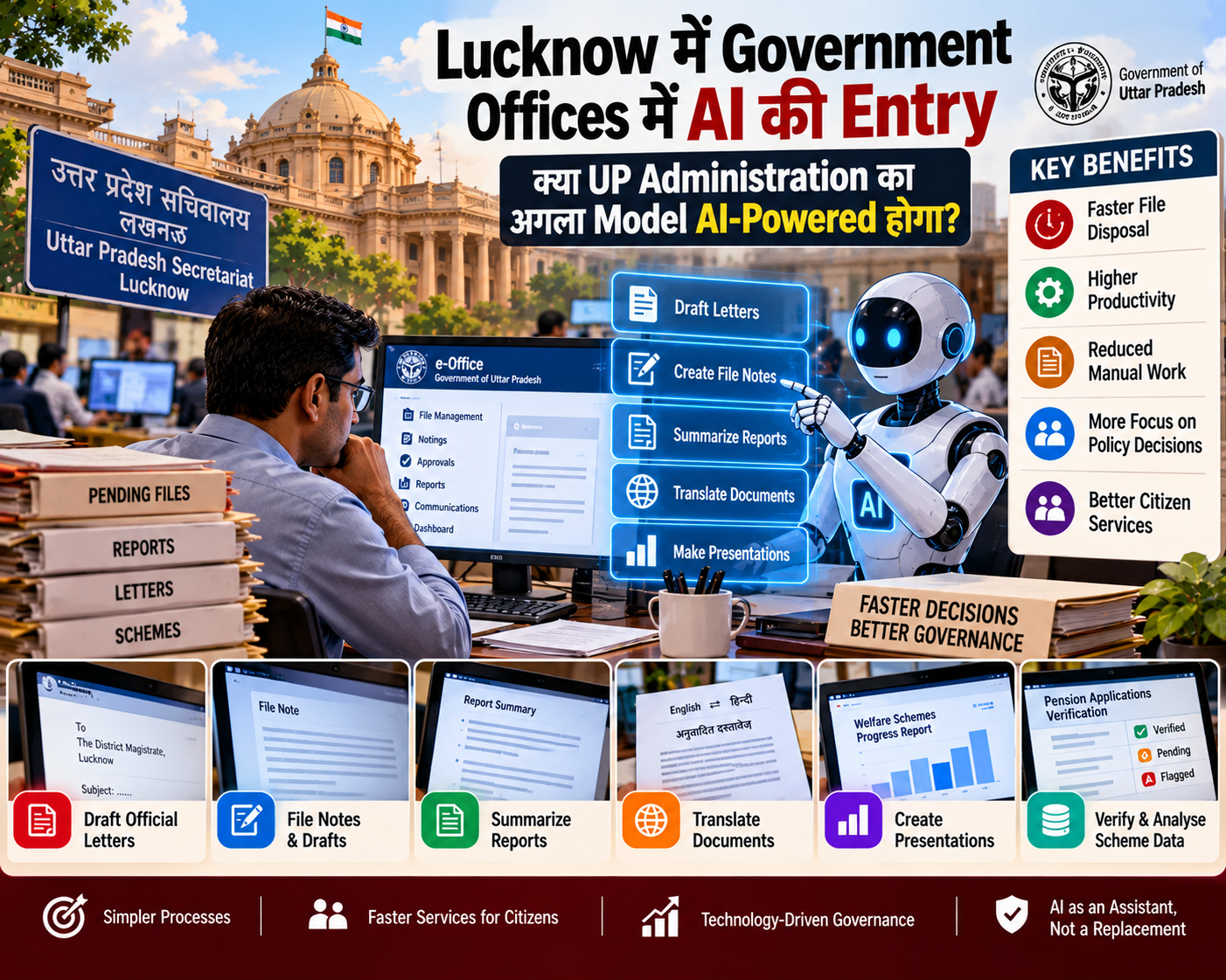 Lucknow Government Offices में AI: क्या UP Administration होगा AI-Powered?