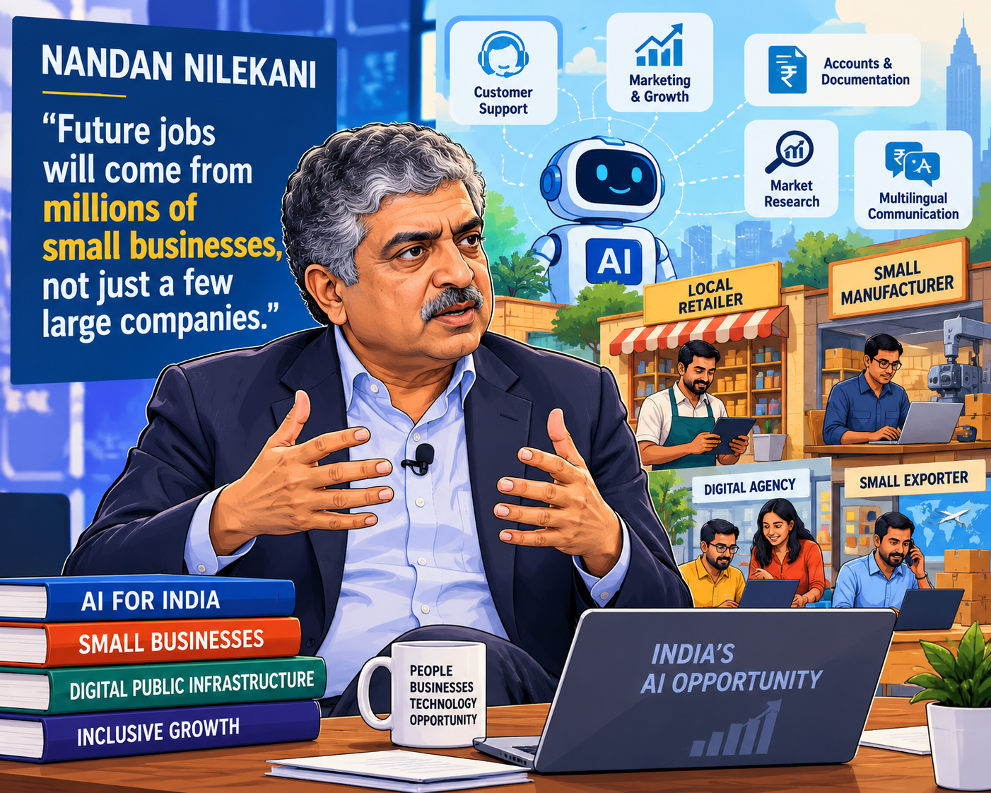 Nandan Nilekani का AI Prediction: Small Businesses बनाएंगे Future Jobs?
