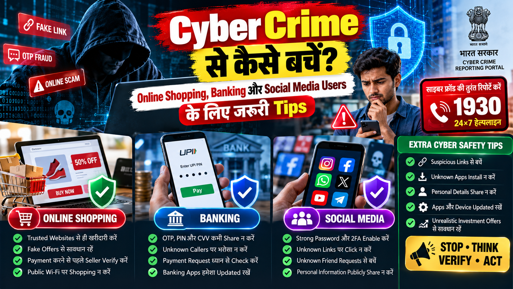 Cyber Crime India: Online Fraud से कैसे बचें? Cyber Safety Tips