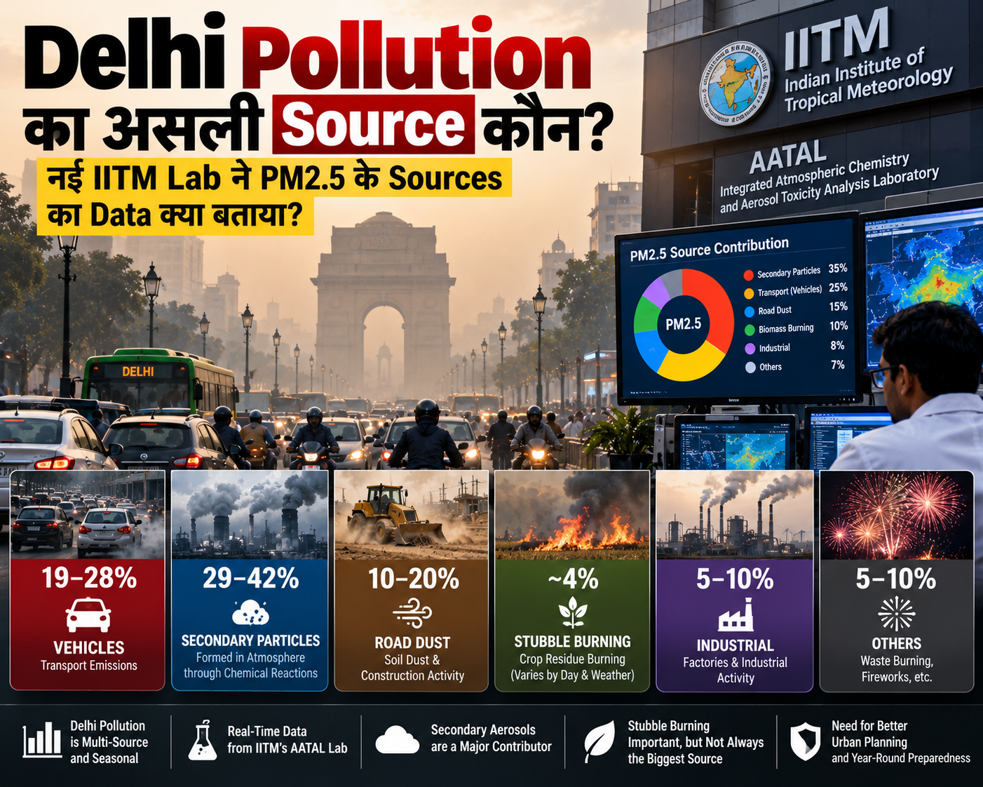Delhi Pollution का असली Source कौन? IITM AATAL Lab का नया Data