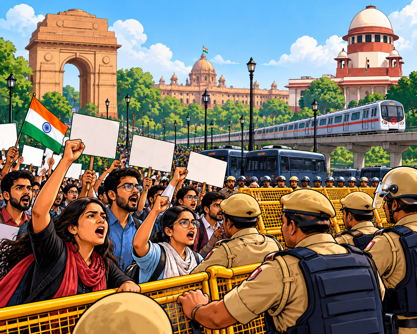 Delhi Protest Restrictions: क्या Democratic Space लगातार छोटी हो रही है?