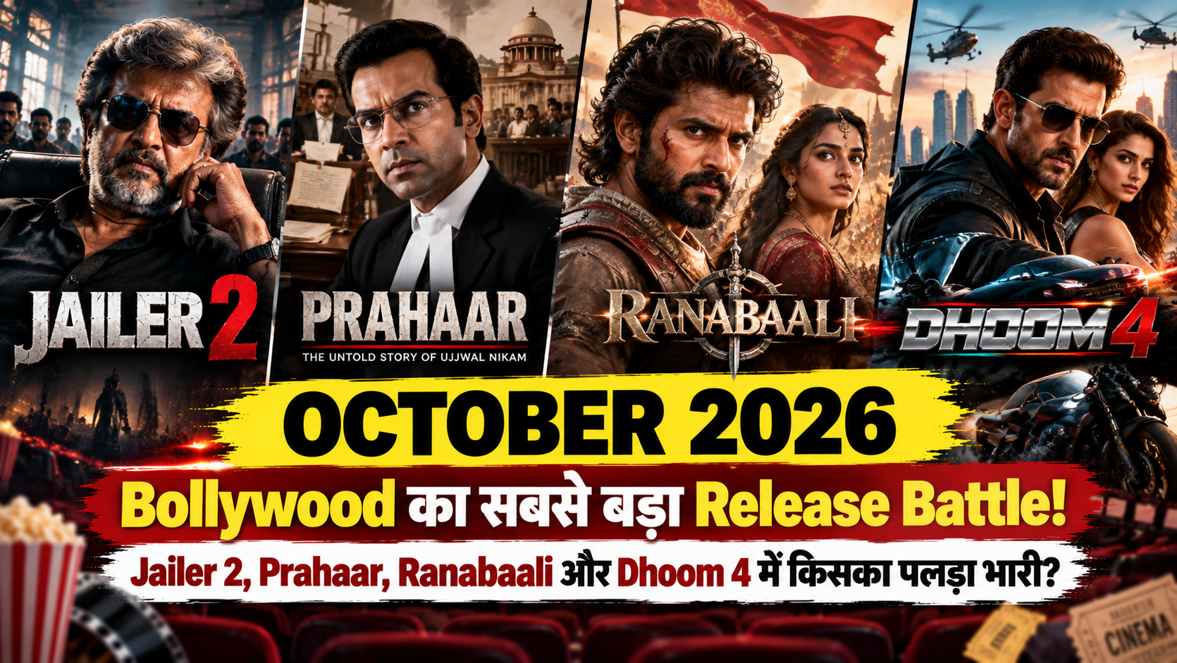 October 2026 Movie Rush: Jailer 2, Prahaar, Ranabaali, Dhoom 4