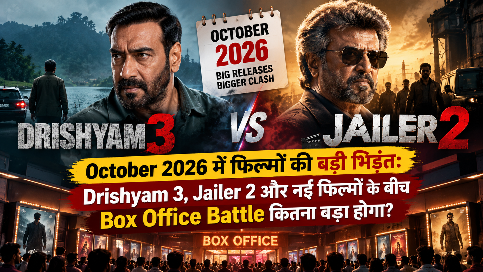 October Movies 2026: Drishyam 3 और Jailer 2 का Box Office Battle